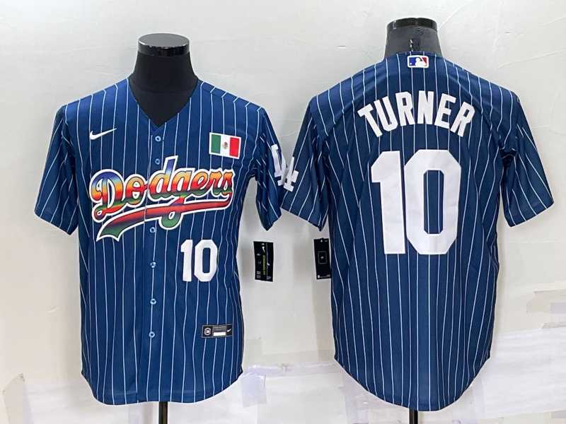 Los Angeles Dodgers #10 Justin Turner Number Rainbow Blue Red Pinstripe Mexico Cool Base Nike Jersey,We sell and wholesale Los Angeles Dodgers #10 Justin Turner Number Rainbow Blue Red Pinstripe Mexico Cool Base Nike Jersey on line form chian!